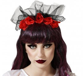 Corpse Bride or Catrina Headband with Roses