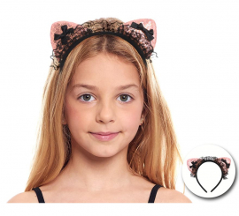 Kitty Ears Headband with Lace