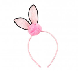 Pink Pompom Ear Headband