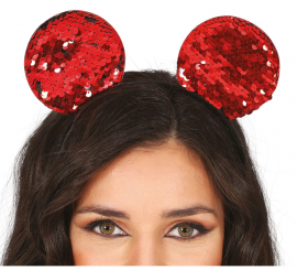 Adult Red Sequin Mouse Headband