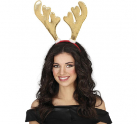 Golden reindeer headband