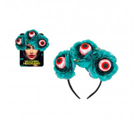 Blue Roses Headband with Eyes