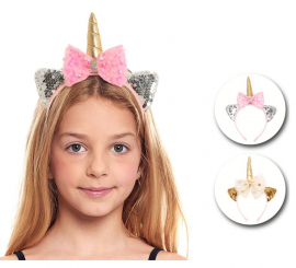 Unicorn headband with bow in assorted models