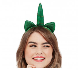 Diadema del Día de San Patricio de Unicornio Metalizado