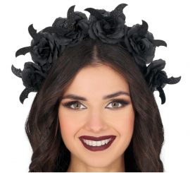 Black flower headband