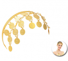 Hindu headband with golden coins