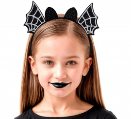 Tiara de morcego com laço infantil