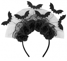 Diadema Murciélagos y Rosas negras