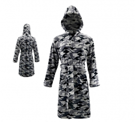 Gray Camouflage Bathrobe Costume for Adults