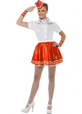 Sexy Commercial Flight Stewardess Costume for Women size M