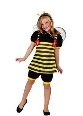 Fato de abelha com margaridas para meninas