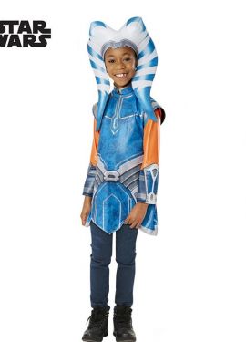 Classic Ahsoka Tano Star Wars costume with headdress for girls