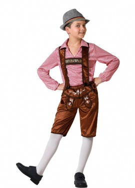 Brown striped German costume for children