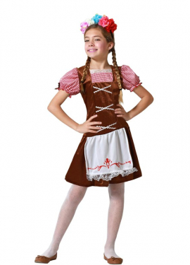 Brown striped German costume for girls