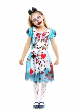 Alice Zombie Costume Classic Blue Dress for Girls and Teens