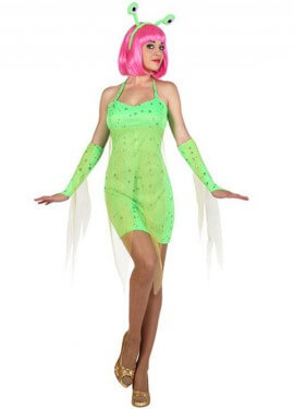 Disfraz de Alien Sexy verde para mujer