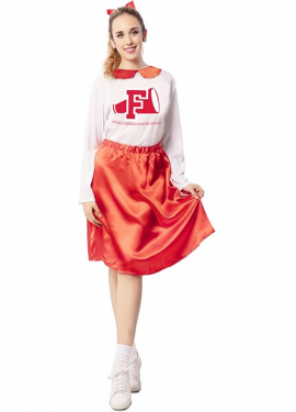 Red and white 50s cheerleader costume for women