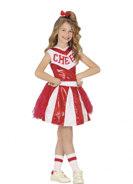 Red Sequin Cheerleader Costume for Girls