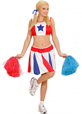 Costume da cheerleader stella tricolore per donna