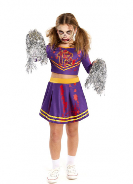 Bloody Zombie Cheerleader Costume for Girls