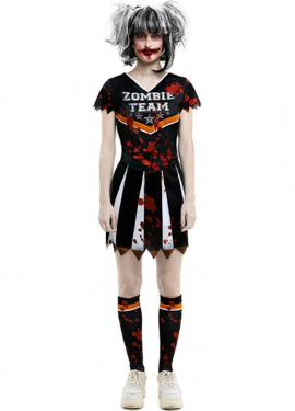 Disfraz de Animadora Zombie Team negro para mujer