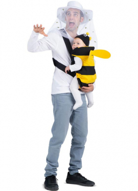 Beekeeper and Bee Costume with Backpack Cover for Adults and Babies