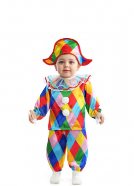 Disfraz de Arlequín multicolor para bebé
