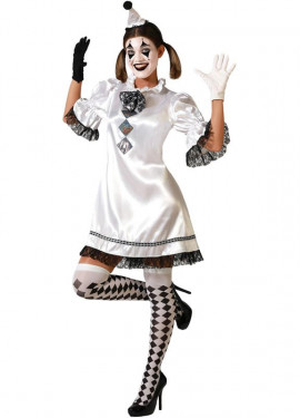 Black and white harlequin costume for women