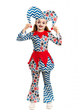 Harlequin Costume with Stars for Girls