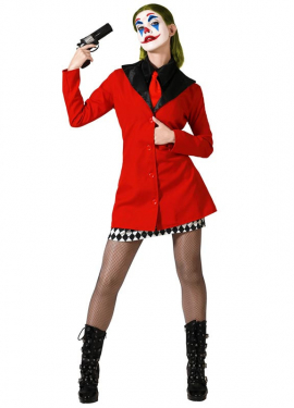 Elegant Red Harlequina Costume for women