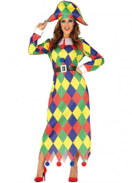Disfraz de Arlequina Multicolor para mujer