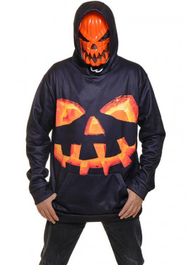 Pumpkin Killer Costume with Sweatshirt and Mask for adults