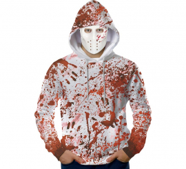 Bloody Killer Costume with Hoodie and Mask for Adults
