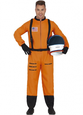 Orangefarbenes Astronautenkostüm für Herren