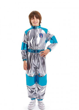 Costume enfant pyjama zombie rayé bleu et blanc - Déguisement enfant