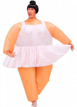 Chubby dancer costume with inflatable dress for adults