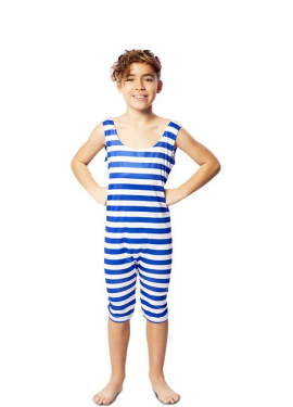 Blue 1920s Retro Bather Costume for Boys