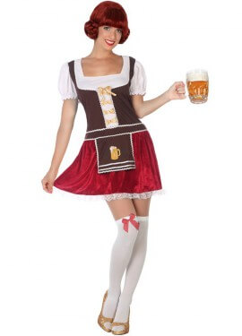 Disfraz de Bávara con cerveza para mujer