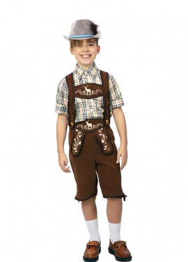 Classic brown striped Bavarian costume for boys