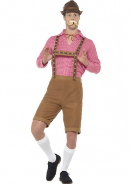 Red and Brown Bavarian Costume for Men