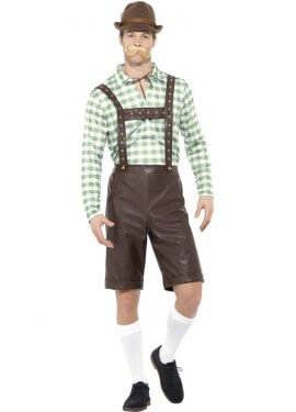 Disfraz de Bávaro Verde y Marrón para hombre