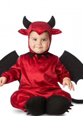 Red Devil Baby Costume with wings and tail for baby