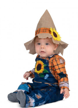 Baby Scarecrow Costume with Hat for Baby and Toddler