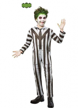 Complete striped Beetlejuice costume for children