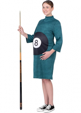 Schwarzes 8-Ball-Kostüm im Kleid für schwangere Frauen