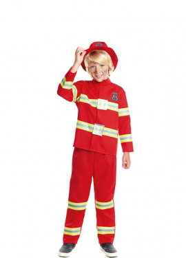 Red and Yellow Firefighter Costume for Boys