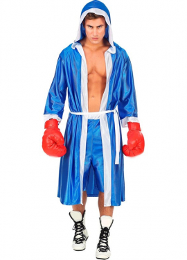 Blue and white boxer costume for men