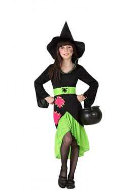 Fato de bruxa aranha para menina