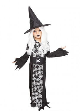 Glow in the Dark Witch Costume with Hat for Girls