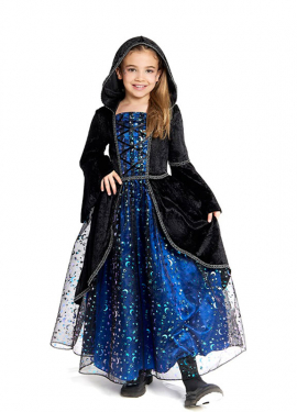 Blue Witch Costume with Stars for Girls